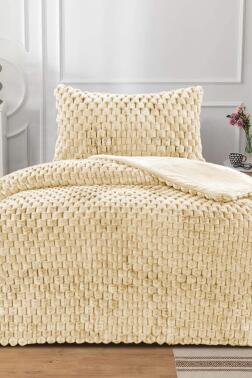 Winter Tale Tavşan Tüyü Tek Kişilik Yorgan Seti 180x230 Cm Hardal - Çeyiz Diyarı