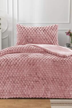 Winter Tale Tavşan Tüyü Tek Kişilik Yorgan Seti 180x230 Cm Mürdüm - Çeyiz Diyarı