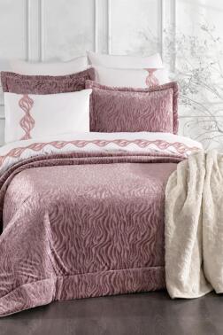 Yakut 10 Parça Battaniyeli Çeyiz Seti Gül Kurusu - Çeyiz Diyarı