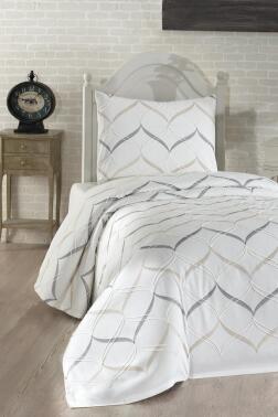 Yalina Nakışlı Şönil 2 Parça Tek Kişilik Yatak Örtüsü - Çeyiz Diyarı