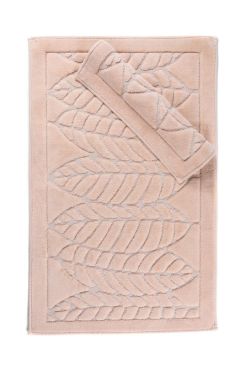 Yaprak Pamuk Banyo Paspas Seti 2'li Cappucino - Çeyiz Diyarı