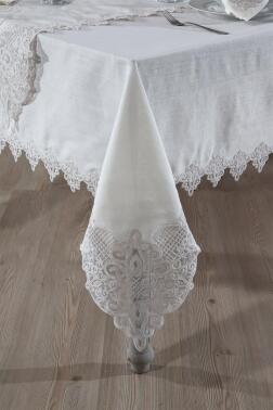 Yonca Masa Örtüsü 26 Parça Krem - Çeyiz Diyarı (1)