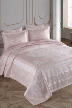 Yuliya Çift Kişilik Şönil Yatak Örtüsü Pudra - Hobby