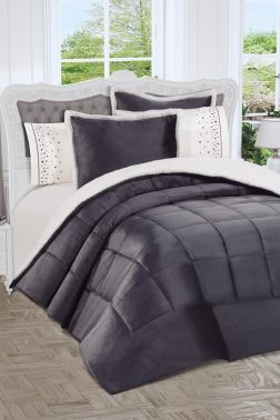 Yumi 6 Parça Comforter Çeyiz Seti Antrasit - 1