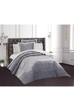 Yumi 6 Parça Comforter Çeyiz Seti Gri - 2