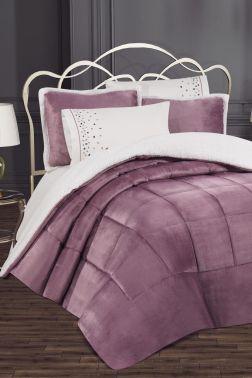 Yumi 6 Parça Comforter Çeyiz Seti Mürdüm - 1