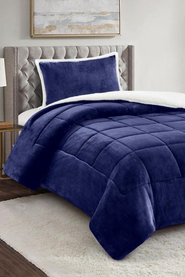 Yumi Tek Kişilik Yorgan Takımı 180x230 Cm Lacivert - Çeyiz Diyarı