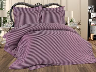 Zebra Çift Kişilik 6 Parça Nevresim Takımı Mürdüm - Çeyiz Diyarı