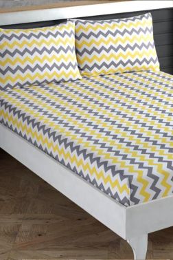 Zigzag Çift Kişilik Lastikli Çarşaf Takımı - Çeyiz Diyarı